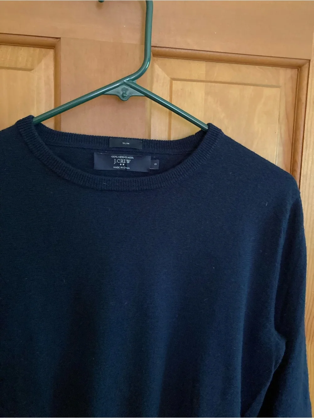 J.Crew Men’s 100% Merino Wool Crew Neck Sweater Dark Navy Slim Size S